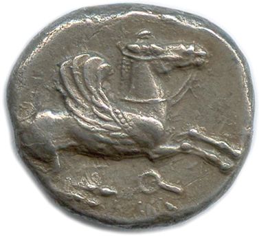 CORINTH 478-458 
Pegasus bridled, flying...