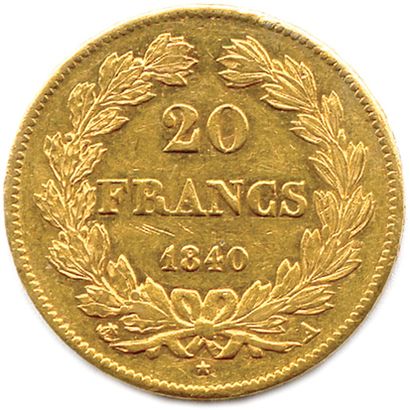 null LOUIS-PHILIPPE Ier 1830-1848

20 Francs or (tête laurée de Joseph François Domard)...
