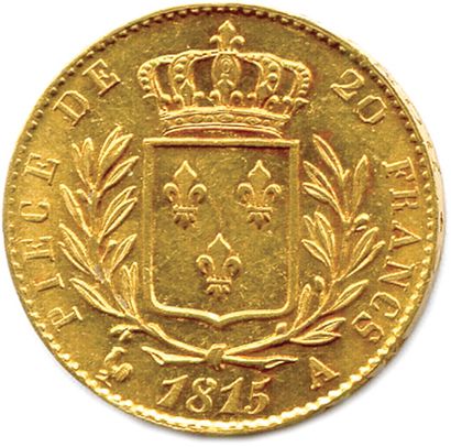 null LOUIS XVIII 1814-1815

20 Francs or (buste habillé Tiolier) 

1815 Paris. (6,45...