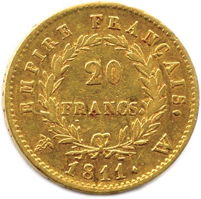 null NAPOLÉON Ier 1804-1814

20 Francs or (tête laurée Droz) EMPIRE 

1811 Lille....