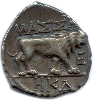 null MASSALIA 220-49

♦ Brenot 92ff.

Silver drachma. 

B/MAΣΣA. 

E before the lion....