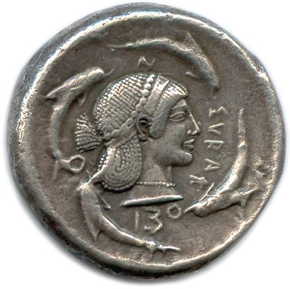 null SICILY - SYRACUSE Reign of Gelon 485-479

Head of the nymph Arethusa on the...