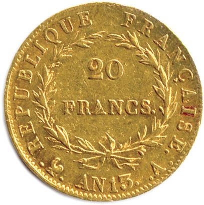 null NAPOLÉON Ier 1804-1814

20 Francs or (tête nue du graveur Jean Pierre Droz)...