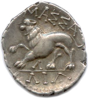 null MASSALIA 220-49

♦ Brenot 86ff.

Silver drachma. MAΣΣA. 

Λ between the lion's...