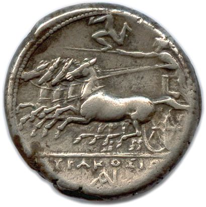  SICILE - SYRACUSE Règne d'Agathoclès 317-289 
Tête de la nymphe Aréthuse couronnée...