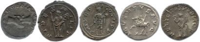 null Five silver Antoninians: Herennius Etruscus ♦ Cohen 4; Philip I ♦ Cohen 58;...