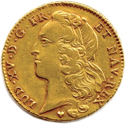LOUIS XV 1715-1774 
Tête du roi, ceinte d'un...