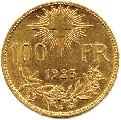 null SWITZERLAND 

100 Francs or (type Vrénéli of F. Landry) 

1925 Bern. (32,32...