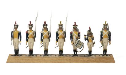 null Métayer. La Légion de la Vistule. Infanterie. 1 officier de grenadiers et 3...