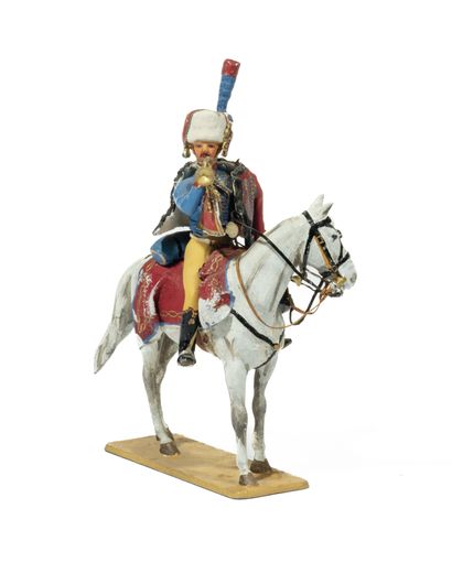 null Métayer. The Chasseurs à cheval of the Imperial Guard. Trumpet in full dress....
