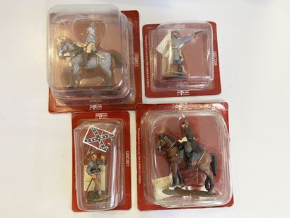 null Civil War. Confederate Army. Del Prado collections. 2 riders, 2 flags and 12...