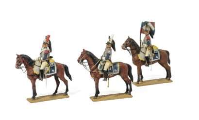 null Métayer. Les Cuirassiers. Le 8ème Régiment. 1 officier, 1 étendard et 1 soldat....