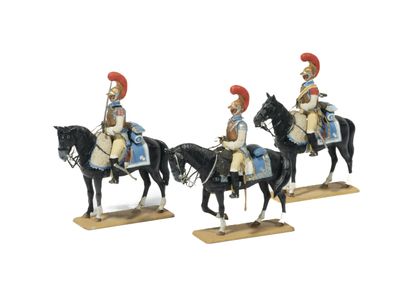 null Métayer. Les Carabiniers-cuirassés (1810). 1 officier et 2 soldats. (3 fig.)....
