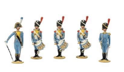 null Métayer. Le Régiment d’Isembourg. Tambour-major, 3 tambours de grenadiers, 1...