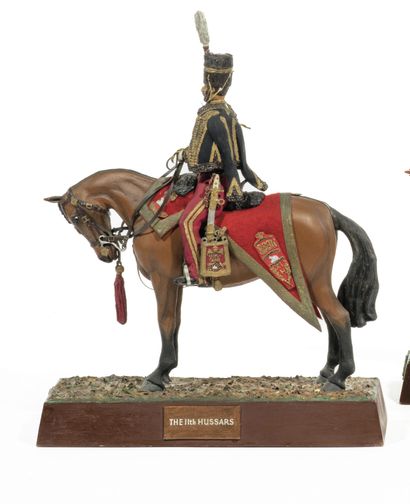 null Armée Britannique (XIXème - XXème siècle). Cavalier hussard. «The 11th Hussars»...