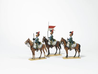 null Métayer. Les Chevau-légers Lanciers (1812). Le 5ème Régiment. 5 soldats avec...