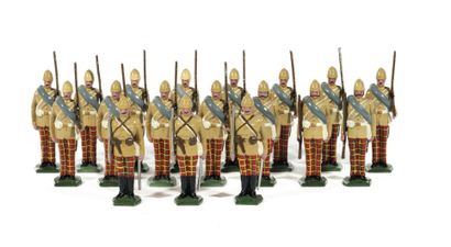 null Tradition. Armée Britannique. Highlanders 72nd. 13 soldats (dont deux au sabre),...