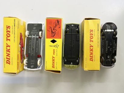 null Dinky Toys. 3 voitures en boites. Citroën DS19 tilleul réf. 530, Panhard P.L....