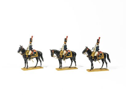 null Métayer. Les Grenadiers à cheval de la Garde Impériale. 3 soldats (manque les...