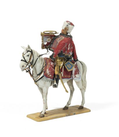 null Métayer. The Chasseurs à cheval of the Imperial Guard. Trumpet in large outfit....