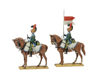 null Métayer. The Chevau-légers Lanciers (1812). The 5th Regiment. 5 soldiers with...
