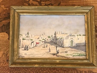 null KOPP (Ecole orientaliste du XIXème siècle).

Deux vues animées de Tunis.

Paire...