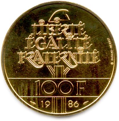 null Ve RÉPUBLIQUE 1958-

100 Francs or Statue de la Liberté de Bartoldi 1986 (17...