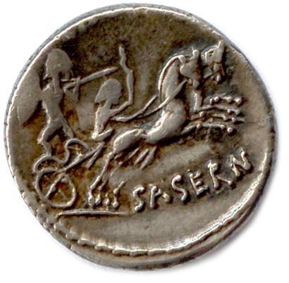 null HOSTILIA L. Hostilius Saserna 48 BC.

Draped bust of Vercingetorix on the right....