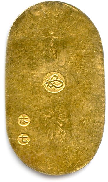 null JAPON 1860-1867

Manen Koban Ryo d'or. (3,33 g) ♦ Fr 17 ; KM C 22d 

Très b...