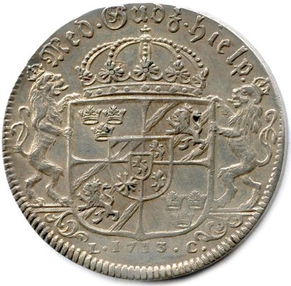null SUÈDE - CHARLES XII 1697-1718

Riksdaler d'argent 1713 Stockholm. (30,03 g)...