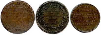 null CONSTITUTION and CONVENTION 1791-1793-1795

Three coins: 

Monneron of 5 sols...