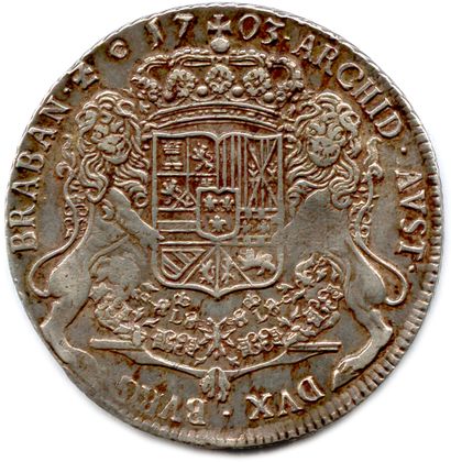 null BELGIQUE - BRABANT - PHILIPPE V d'Espagne 

1700-1712

Ducaton d'argent 2e type...