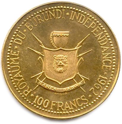 null BURUNDI 1962-

100 Francs or 1962. Mwambutsa IV (1962 - 1966). Indépendance....