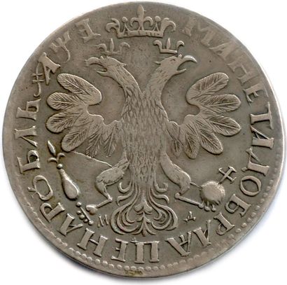 null RUSSIE - PIERRE LE GRAND 1689-1725

Rouble d'argent ҂АѰЕ (1705). (28,18 g) 

♦...