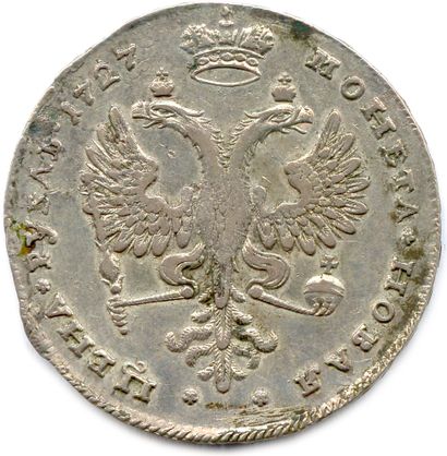 null RUSSIE - CATHERINE Ière 1725-1727

Rouble d'argent 1727. (28,28 g) ♦ Dav 1665...