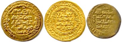 null THE SELJUKS 

Three gold coins: 

Dinar of Abu Nasr Firuz Kharshadh Bouyid Emir...