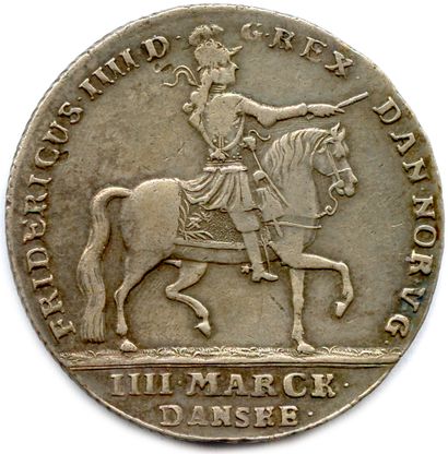 null DANEMARK - FRÉDÉRIC IV 1699-1730

Couronne d'argent de 4 Mark 1723 HCM Kongsberg....
