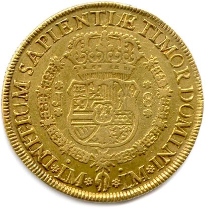 null PÉROU - FERDINAND VI 1746-1759

8 Escudos d'or 1751 Lima. (26,86 g) ♦ Fr 16...