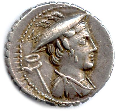 null MAMILIA C. Mamilius Limetanus 82 B.C.

Bust of Mercury on the right, wearing...