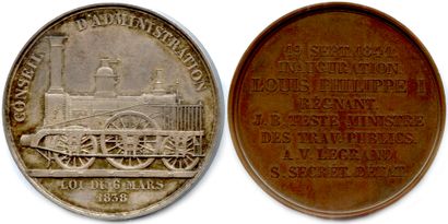 null LOUIS-PHILIPPE Ier 

Deux médailles (argent et bronze) : 

Chemin de Fer de...