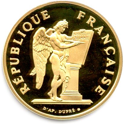 null Vth REPUBLIC 1958-

100 Francs or La Fayette 1989 (17 g) 

Browned blank. F...