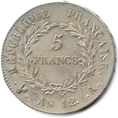 null CONSULAT 9 novembre 1799 - 18 mai 1804 

5 Francs argent (tête de Bonaparte)...