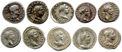 Dix monnaies romaines en argent : 

Galba...