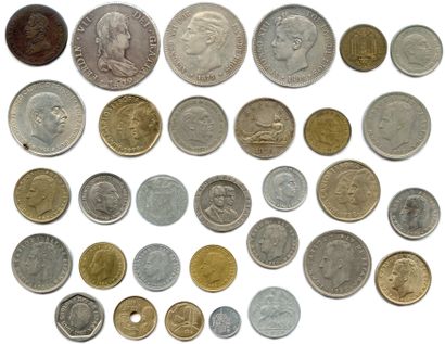 Lot de 64 pièces modernes en argent et autres...