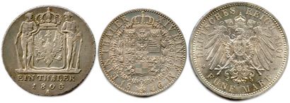 null ALLEMAGNE - PRUSSE 

Trois monnaies d'argent : 

Friedrich Wilhelm III Thaler...