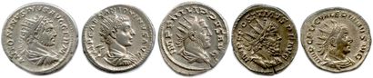 null Five antoninian silver and billon : Caracalla, Elagabalus, Philip the Arab,...