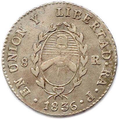 null ARGENTINE RÉPUBLIQUE Rio de la Plata 

8 Reales d'argent 1836 RA P La Rioja....