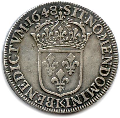null LOUIS XIV 1643-1715

Demi-écu d'argent à la mèche longue 1648 K = Bordeaux....