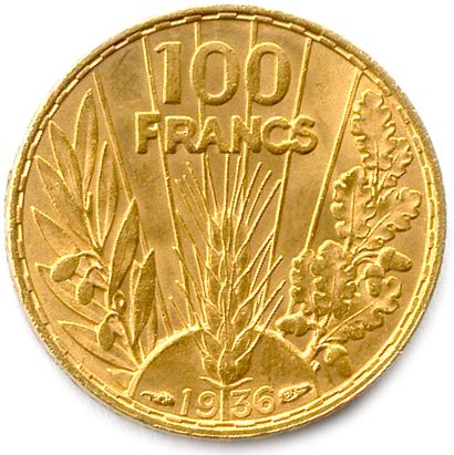 null IIIe RÉPUBLIQUE 1870-1940

100 Francs or de Lucien Bazor 1936 (6,56 g) ♦ Gad...