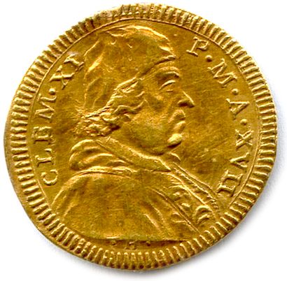 null ITALY - VATICAN - CLEMENT XI 1700-1721

Half-couple of gold year XVII (1717)...